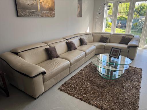  — Natuzzi Leather Corner Recliner Sofa