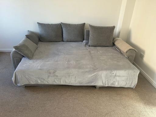  — Grey corner sofa bed with storage