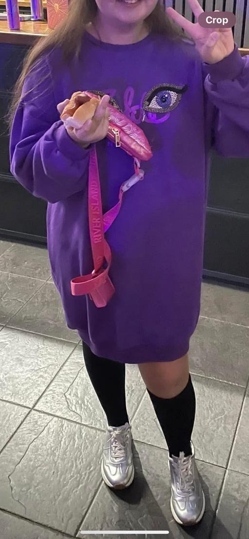  — Girls purple jumper dress age approx 12-14