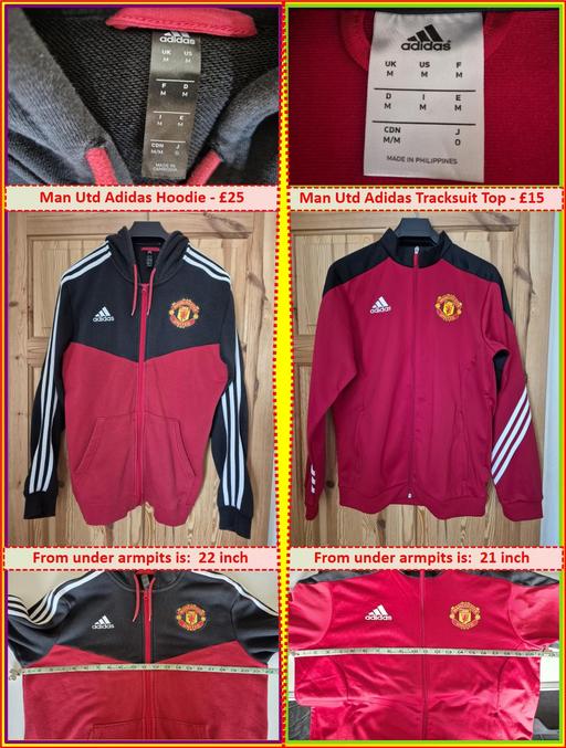  — Man Utd Adidas Hoodie or Top – Medium.