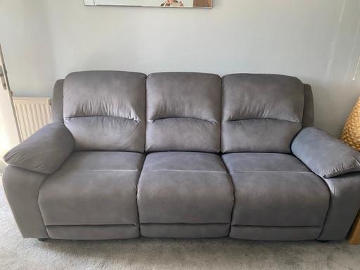  — 2 & 3 Seater Grey Recliner Sofa- Nearly New