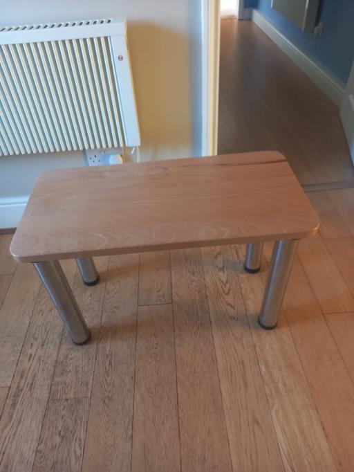 — Beech wood table with chrome legs