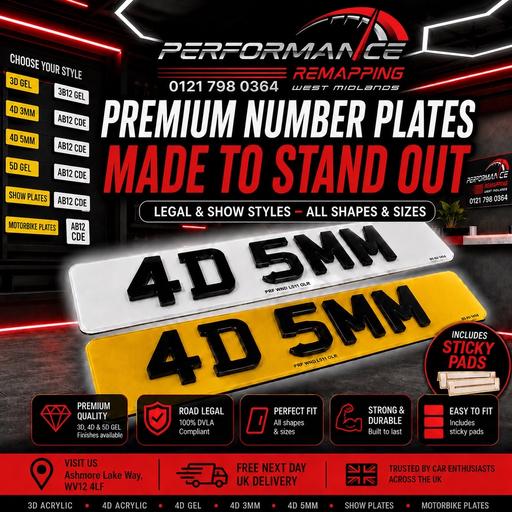  — Premium Number plates