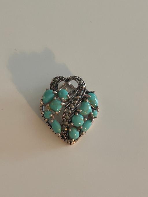  — Turquoise and marcasite pendant