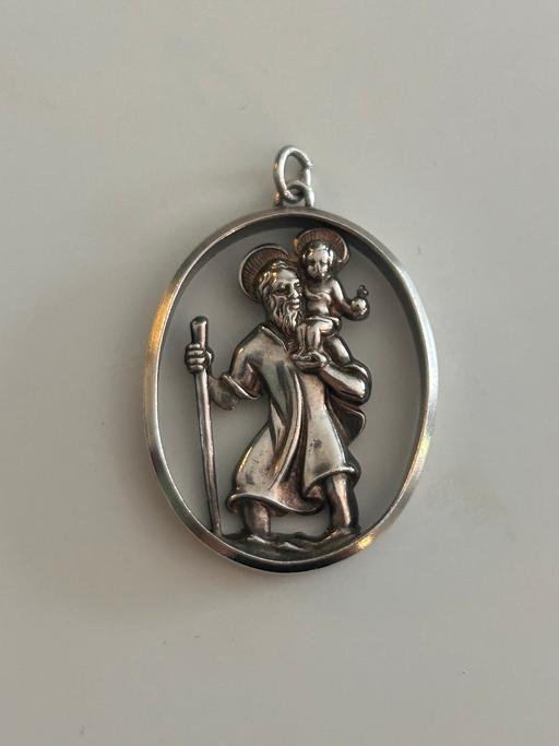  — Sterling silver St. Christopher pendant