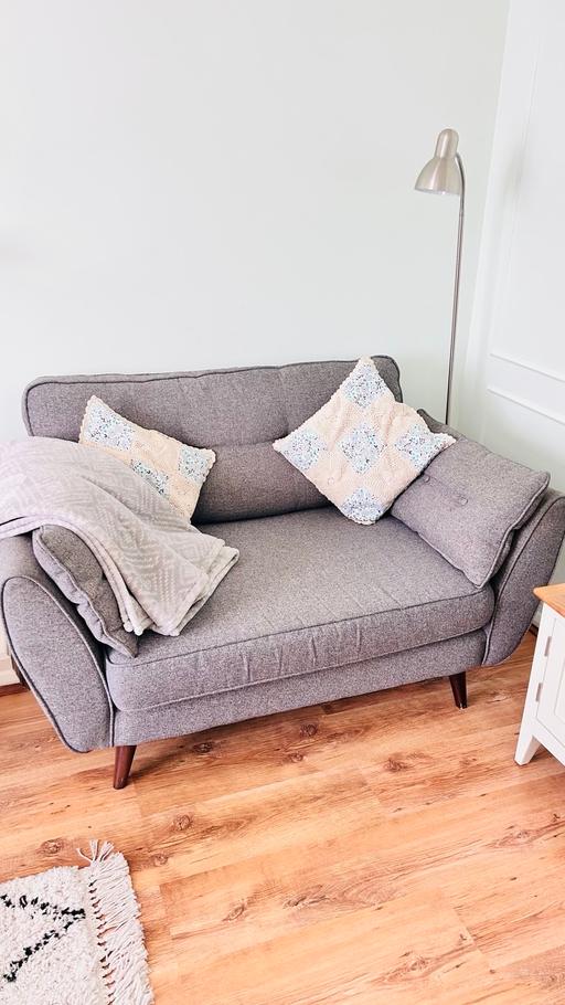  — Grey 4+2 seater sofa &Swirl sofa + foot stool
