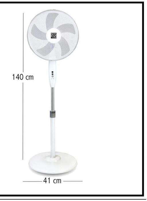  — White standing summer controlled fan Zybux
