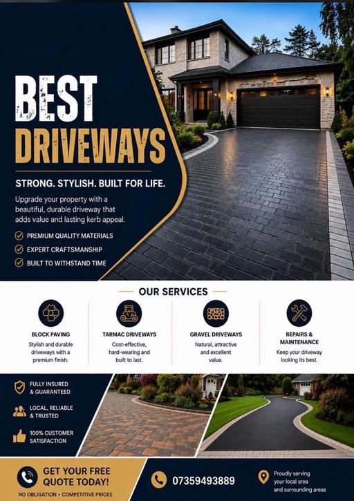  — Driveway tarmac block paving gravel