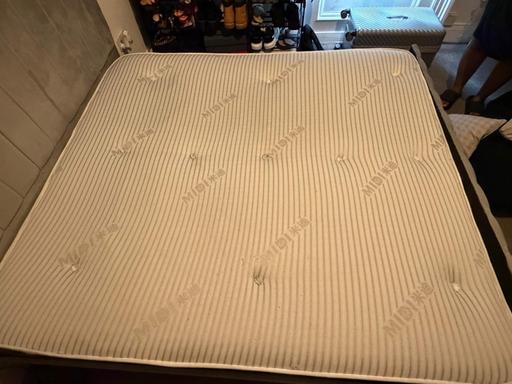  — Grey Velvet Bed frame with mattress