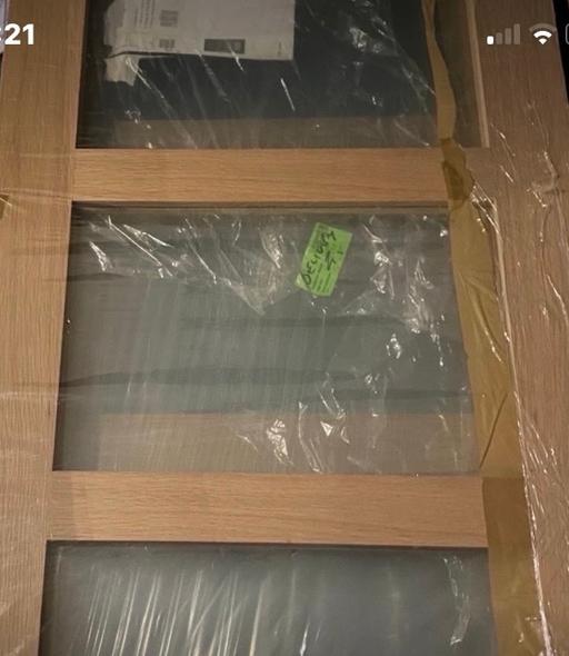  — 2 x Oak 4 panel glazed doors