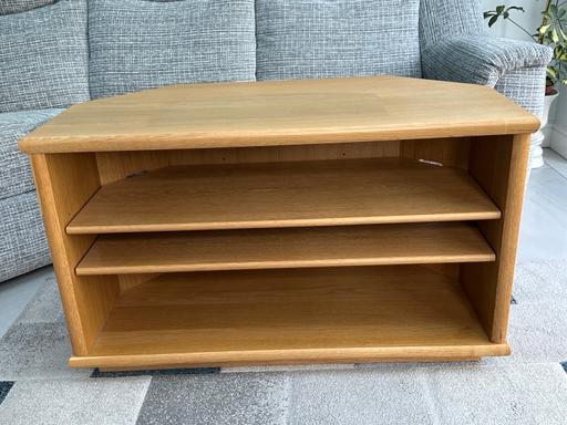  — Corner TV Stand - Solid Oak