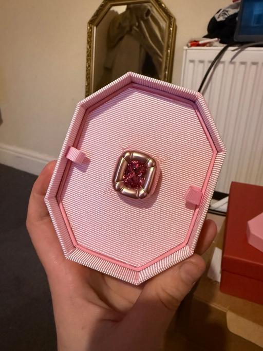  — Swarovski dulcis cocktail ring pink size 52