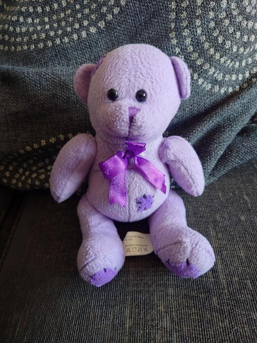  — Purple teddy bear soft toy