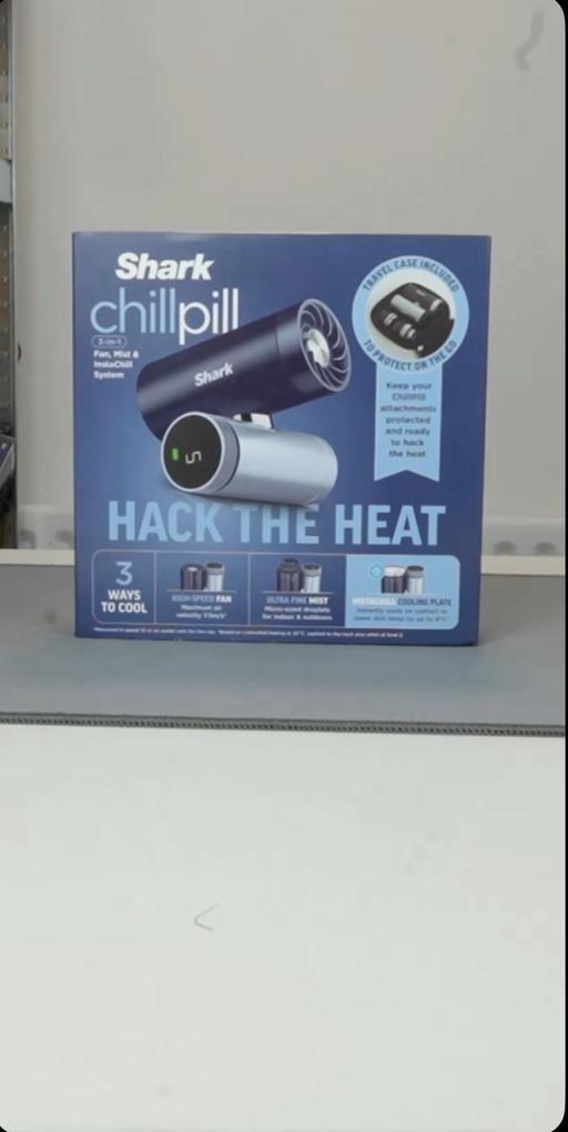  — Shark blue chill pill & travel case RRP 140