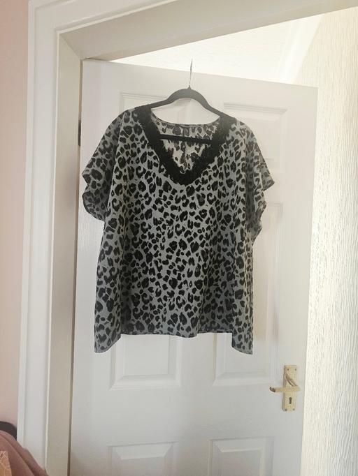  — Animal pattern summer top, size 18/20