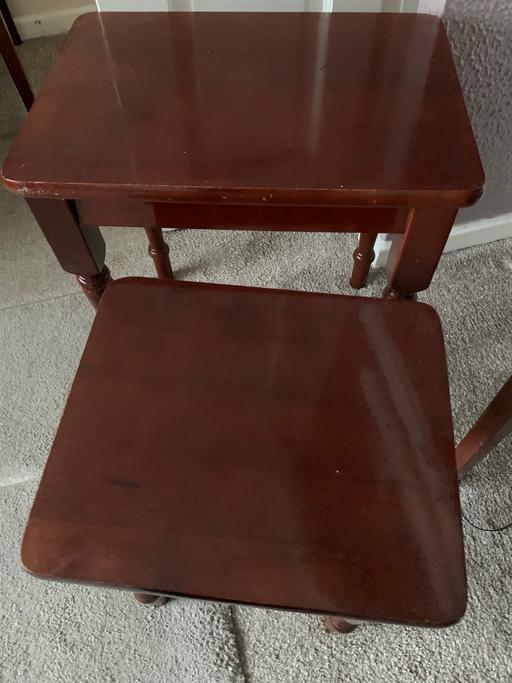  — Two small nest brown coffee side tables new