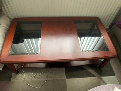  — Brown mahogany vintage side coffee table new