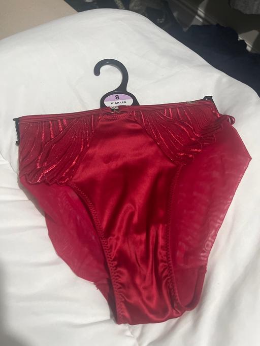  — New red high leg briefs size 8/10