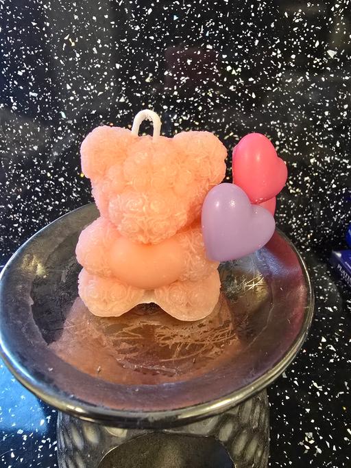  — 🧸 ×3 ROSE TEDDY BEAR CANDLE