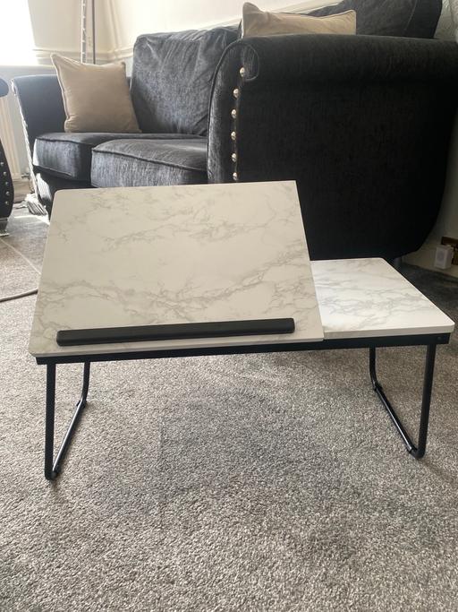  — Foldable Laptop Bed Tray Desk - Marble Look