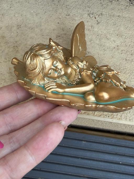  — Little leaf fairy sleeping resin figurine