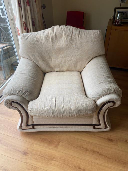  — Cream sofa and chair (free)