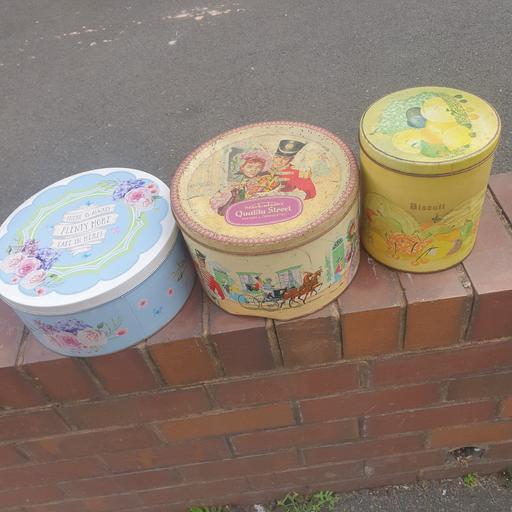  — 3 Cake/Biscuit Tins , 2 Vintage & 1 New ,