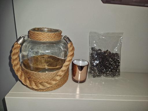  — large new lantern & L bag of decorative nugge