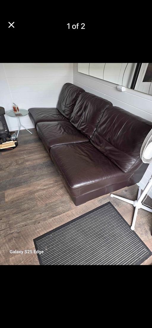  — Leather settee