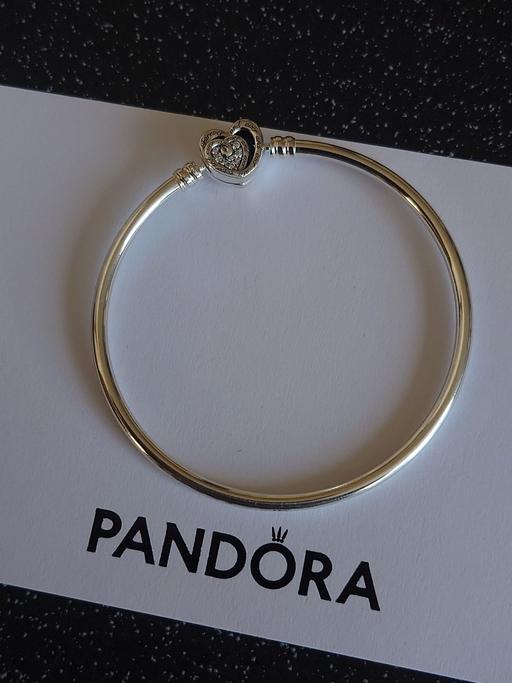  — Pandora moment heart clasp and cubic bangle