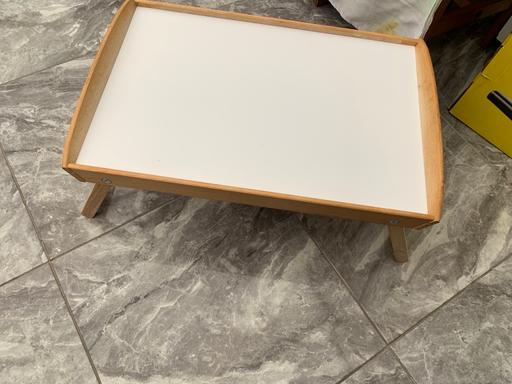  — IKEA white brown tea breakfast bed tray table