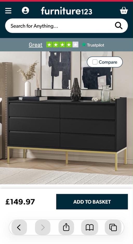  — Black chest of drawers