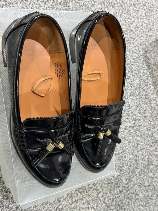  — Ladies H&M Black Patent Tassel Loafers