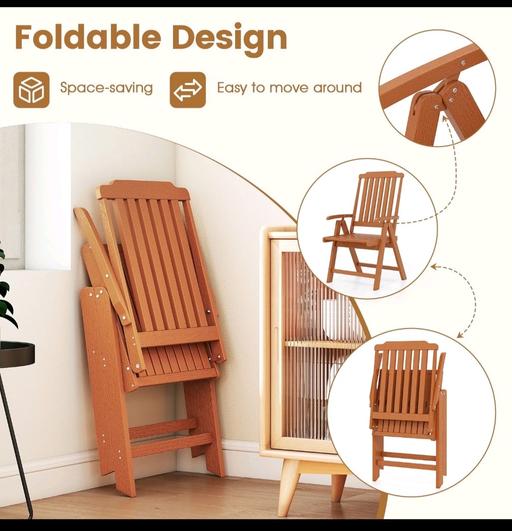  — COSTWAY Foldable Patio Chair All-Weather HDPE