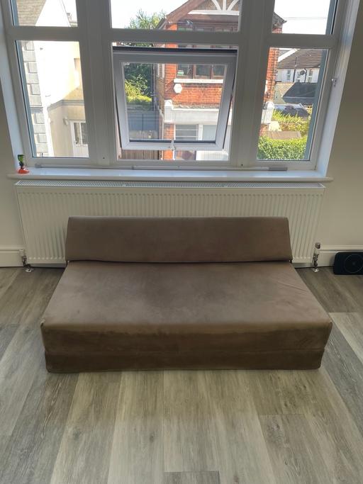  — Brown Futon Sofa Foldable Bed