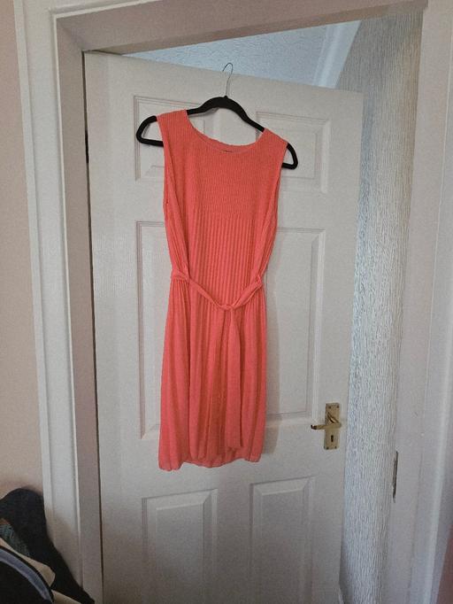  — Coral coloured summer dress, size 16.