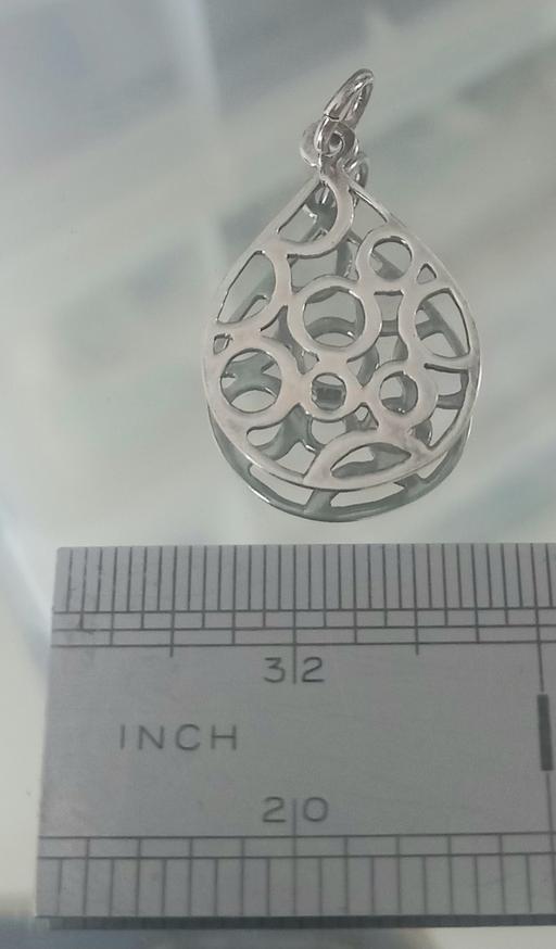  — Sterling Silver Teardrop Bubbles Pendant
