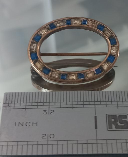  — antique Art Deco era oval circle brooch