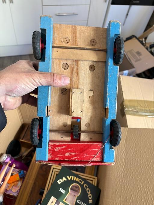  — Vintage wooden pull along toy car