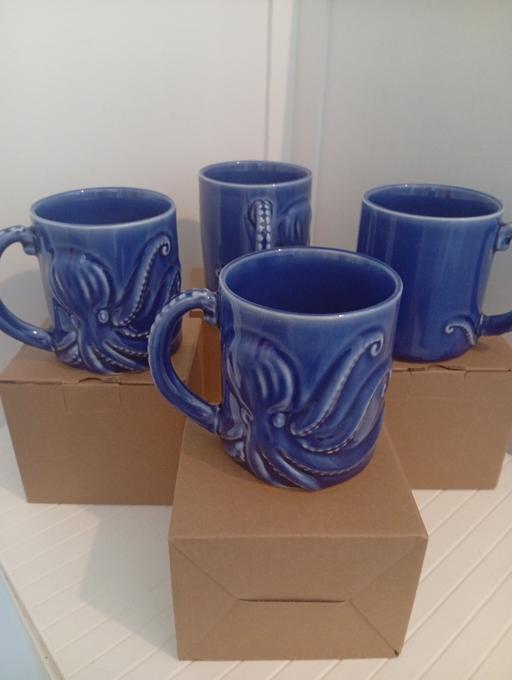  — M&S Collectable Blue Octopus mugs x 4 new