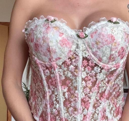  — Corset floral crop top woman M size