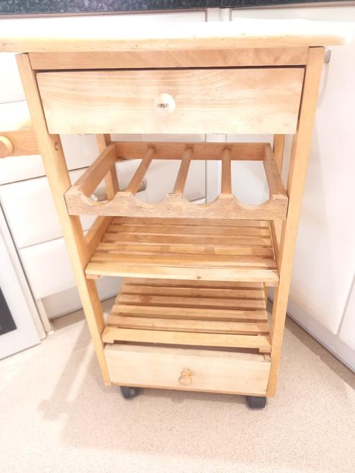  — trolley on wheels shelves and  bottle rack