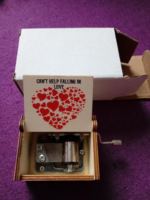  — 4" wooden made self wind up musical box