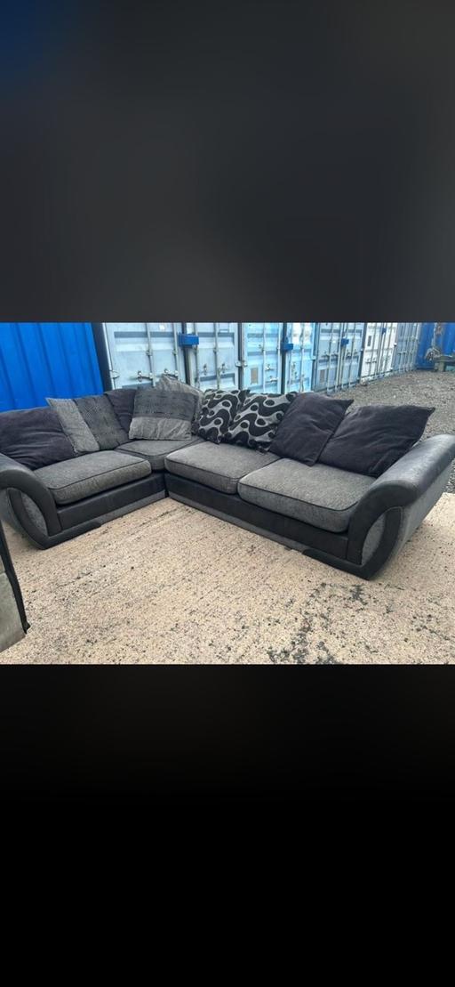  — Black and grey corner sofa