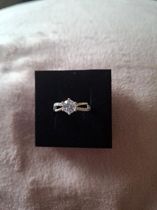  — 1ct moissanite adjustable silver tone ring
