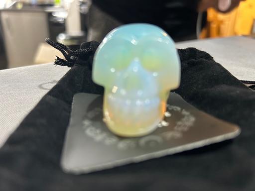  — Opalite gemstone skull