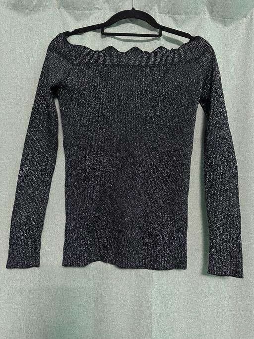  — oasis black bardot jumper size S