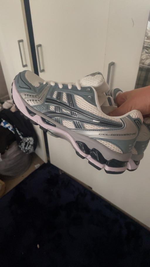  — ice blue white and grey kayano 14 asics