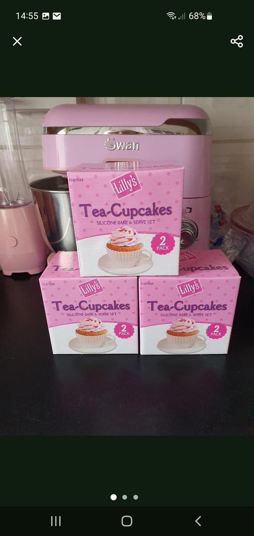  — silicone baking teacup sets x 3 NEW