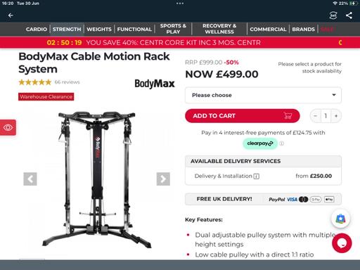  — BodyMax motion rack
